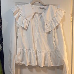 ASOS White Ruffled Women's Top